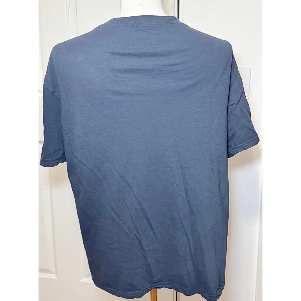 True Religion Mens XL Slate Blue Graphic T Shirt Cotton Crewneck Tee